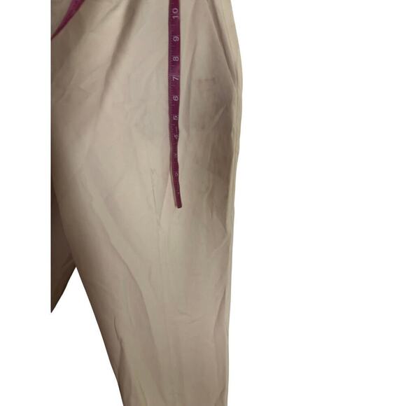 Theory Treeca Pants Crepe Pull On Mid Rise Straight Leg Ankle Trousers Rice 12 - Picture 4 of 9